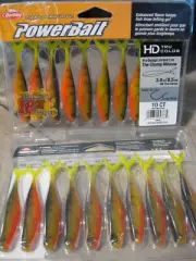 2 Packs Berkley 3.4" HD Tru Color Champ Minnow Soft Power Baits HD Fire Perch