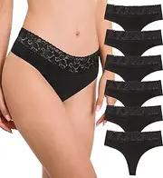 [ALTHEANRAY] Cotton Seamless Thongs for Women No Show Lace Thong Underwear G String Panties