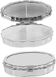 2pcs Box Iron Case Reusable Capsules Carrying Organizer Pp Silver Medication Containers Travel Medication Cases