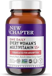 New Chapter Multivitamin for Women 50 plus - Every Woman's One Daily 55+ with Fermented Probiotics + Whole Foods + Astaxanthin + Vitamin D3 + B Vitamins + Organic Non-GMO Ingredients - 96 ct
