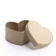 Bulk Lot of 18 Small Heart Paper Mache Boxes with Lids - 3" W x 1-1/2" H