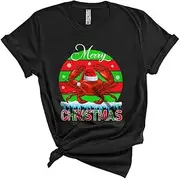 [Generic] Merry Christmas, Cute X-mas Retro Santa Crab Animal Lover, Matching Pajama Family Group Unisex T-Shirt