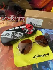 Cyberpunk 2077 Johnny Silverhand's Sunglasses Shades Polarized UV + Leather Case