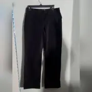 LOFT Black Women's Velvet Marisa Cotton Mid Rise bootleg Pants Size 6.