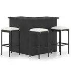 4-Piece Outdoor Bar Set Garden Patio Dining Bistro Stools Chairs Table Rattan