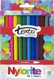 Texta Nylorite Coloured Markers Non-Toxic - Pack of 12