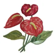 Anthurium in Watercolor Without Name Embroidered Iron on/Sew Patch