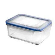 Tempered Glass Rectangular Food Container - 1090mL