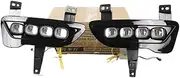 1 Pair Car LED Daytime Running Lights With Turn Signal Yellow Style 12V DRL Replace Fog Lamp Covers Compatible With Great Wall Gun 2019 2020(White yellow blue)