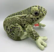 Aurora 9" Plush GREEN FROG Stuffed Animal Shiny Spots Big Eyes NEW w/Tag