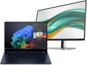 HP EliteBook Ultra 14 inch G1q Notebook AI PC, Blue + HP Series 5 Pro 23.8 inch FHD Monitor - 524pf