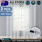 2X Linen Sheer Curtains for Living Room Light Filtering Window Eyelet Draperies