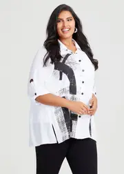 [Taking Shape] Taking Shape Bamboo White Haven Shirt Size 20 in White - Plus Size Women's Clothing White