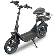 VALK Electric Scooter with Seat, 30km Range, Disc brakes, 14" Tyres, Motorised eScooter for Adults Teens Commuter