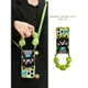 智格 卡通黑貓綠色腕帶適用于蘋果14手機殼iphone15/14promax斜挎13pro女款12硅膠11創意保護套13掛繩15pro