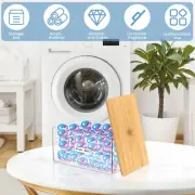Dryer Sheet Holder with Bamboo Lid and Labels Clear Acrylic Dryer Sheet√