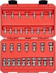 TEKTON 1/4, 3/8 Inch Drive 6-Point Universal Joint Socket Set with Case, 33-Piece (1/4-3/4 in., 6-19 mm) | SHD99301