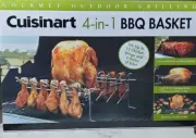 4 in 1 CUISINART BBQ Grill Basket Rack Roasting Holder Chicken Wings Ribs▪︎NEW