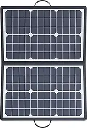 40W Solar Panel Power Storage for Cell Phones Foldable IP67 with Carrying Handle and Support Bracket Black One Size