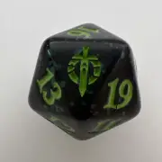 MTG Black & Green D20 Spindown Die / Dice (19 mm) March of Machine Comb Ship