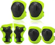 YaSao Kids Protective Gear Set - Knee, Elbow & Wrist Pads for Skating, Roller Blading, Skateboarding, Cycling - Black/Blue/Pink/Red/Yellow