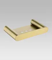 Esperia Brushed Yellow Gold Soap Dish Holder