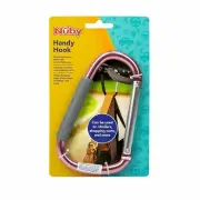 Nuby Large Handy Hook Carabiner Stoller Clip with Textured Soft Grip: Rose Gold