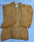 Free People Mauve Yellow Sequins Detail Lightweight Knit Long Kimono One Size