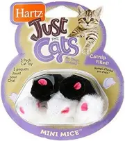 Hartz Just for Cats Mini Mice Cat Toy (5 Pack) 5 Count (Pack of 1), Multi