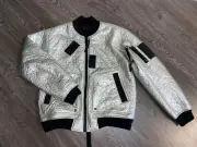 Nike Air Jordan 23 MA-1 Metallic Silver Bomber Jacket CD5712-095 Mens L $250 NEW