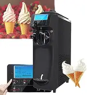 Commercial Soft Ice Cream Machine- with Touch Display, 14-16L/H(5-8pcs/time), Cleaning Function, Soft + Hard Adjustment, Shortage Alert, Can Kept Fresh for 7 Days, for Offee Shops,A