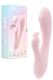 Blush Fairy Flutter 7.75" Silicone Rabbit Vibrator with Rotating G Spot Massager