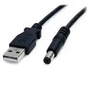 StarTech USB to 5v DC Cable, USB A to Type M Barrel 5.5mm 5V DC Plug - USB2TYPEM2M