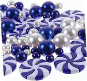 1 Set Christmas Decoration Xmas Gems Christmas Floating Candles Pearls Vase Filler Beads Round Faux DIY Vase Filler Christmas Floating Beads Candy Decor Acrylic Artificial Crystal