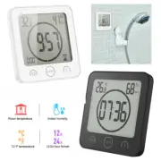 Digital LCD Bathroom Shower Suction Cup Alarm Clock Timer Temperature Humidity