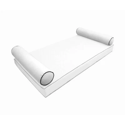 *COVER ONLY* Style5 Full Size 52"x8" Contrast Piped Trim Bolster Slipcover AD106