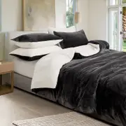 Gioia Casa 2-in-1 Teddy Sherpa Quilt Cover Set & Blanket Charcoal (Single, Double, Queen, King, Super King)