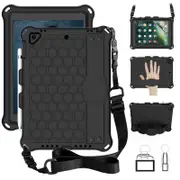 Catzon Hive iPad Case For iPad 5/6/Pro 9.7/iPad9.7 Durable Stand Cover With Shoulder Strap-Black