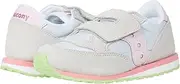 [Saucony] Baby Jazz Hook & Loop Sneaker, Grey/Pink/Green, 4 US Unisex Little Kid
