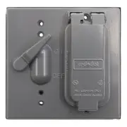 RED DOT S419E WEATHERPROOF/OUTDOOR OUTLET/GFCI & SWITCH COVER PLATE, 2-GANG, GRA