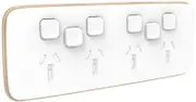 Clipsal Iconic ARCTIC WHITE Essence Skin Socket Switch Horizontal Quad 2 Extra Switch - E3015-4XXUAC-AW