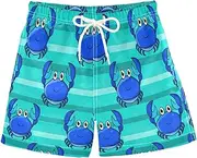 [RPLIFE] Boys Swim Shorts, Anti-Chafe Swim Trunks Boys 2 T, Cute Crab Blue