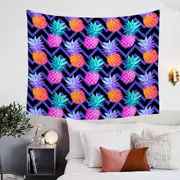 Dark Pineapple over Chevron Tapestry