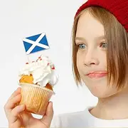 100 PCS Scotland Flag Cake Topper,Scottish National Flag Cupcake Stand for Party Decoration Supplies