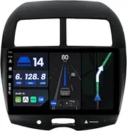 6G+128G - Android 14 IPS Car Stereo for Mitsubishi ASX (2010-2019) - Wireless CarPlay/Android Auto - LED Camera + MIC - 10.1 Inch 2 Din - DAB Steering Wheel Fast-Boot 360-CAM AHD WiFi