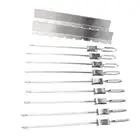 Flat BBQ Skewers Kabob Skewers 9pcs Stainless Steel For Chicken
