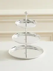 [Christofle] Christofle - Albi Three-tier Silver-plated Dessert Stand - One size One size Silver