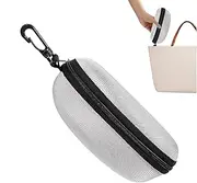 [Naqqios] Portable Sunglasses Case - Hard EVA Sunglasses Case with Hook | Waterproof Shockproof Storage Case with Zipper and Felt Lining for Glasses