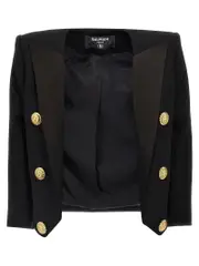 [Balmain] Balmain-Blazer Spencer Blazers Nero-Donna 34FR Black