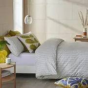 [Ashley Wilde] Orla Kiely Tiny Stem Light Cool Grey 100% Cotton Bedding (Double Duvet Cover 200cm x 200cm)